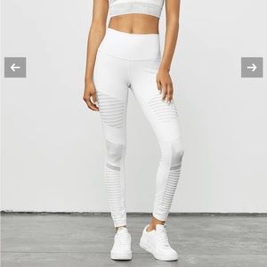 Alo Yoga White Moto leggings
